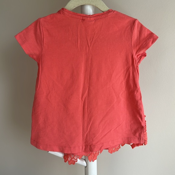 Zara Short Sleeve Lace Shirt Size 4 - Picture 7 of 10
